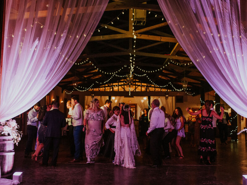 Uplighting on drapes at White Oaks Barn in Dahlonega, GA